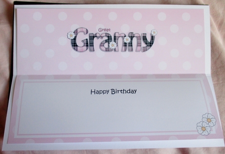 Large DL Happy Birthday GREAT GRANNY insert by Davina Rundle