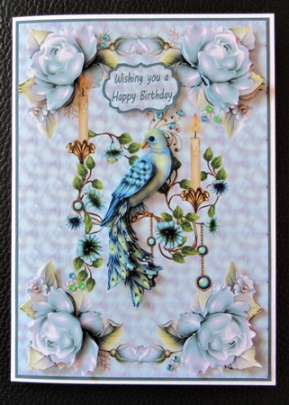 Peacock and roses by Davina Rundle