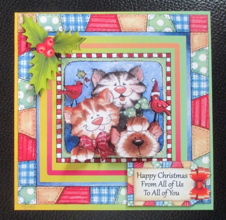 Three Kitties Christmas Snap by Davina Rundle