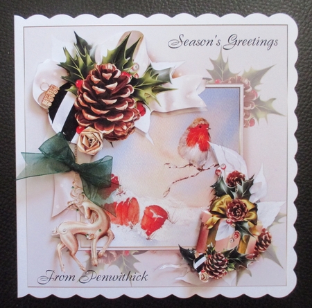 8x8 white Christmas with robins mini kit by Davina Rundle
