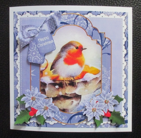 Blue Robin Happy Christmas Fancy 8in Step by Step by Davina Rundle