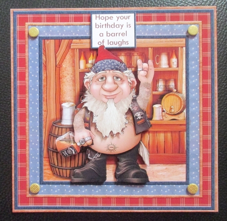 BIKER & WHISKEY Humorous 7.5 Decoupage & insert Kit by Davina Rundle