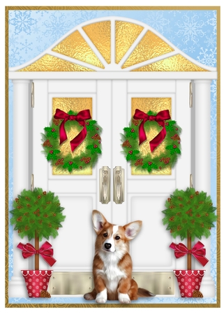 CHRISTMAS CORGI  by Davina Rundle