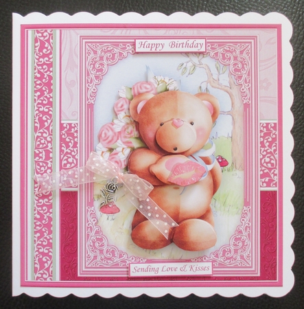SENDING KISSES All Occasions 7.5 Decoupage & Insert Mini Kit by Davina Rundle