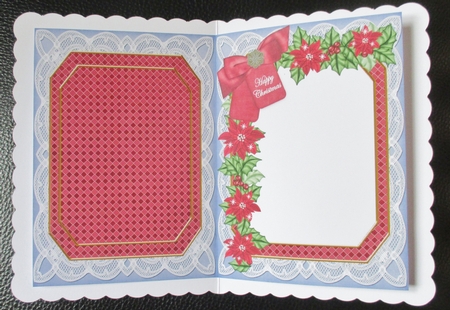 Santa Happy Christmas 7x5in Fancy Lace Foldable Insert by Davina Rundle