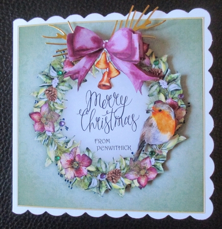 Hellebore Wreath 7x7 Quick Card Front by Davina Rundle