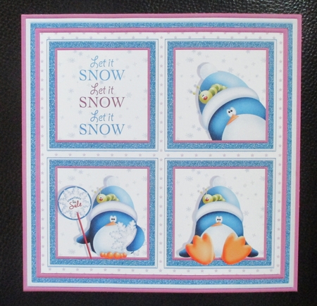 CHRISTMAS PENGUINS & SNOW SQUARES 7.5 Quick Layer Card & Insert Mini Kit by Davina Rundle