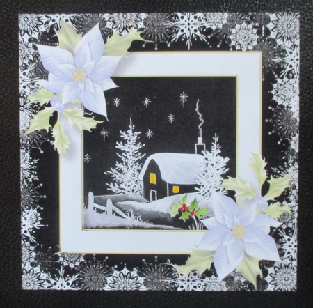 Monochrome Cosy Christmas Cottage by Davina Rundle