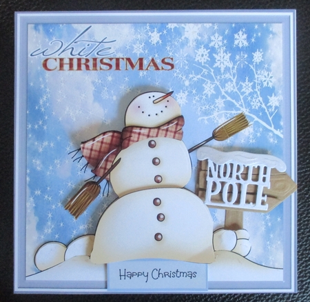 Snowman white Christmas 7x7 by Davina Rundle