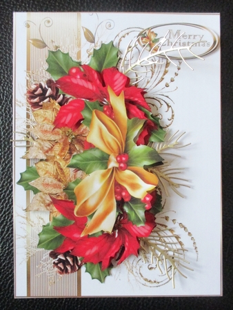 Poinsettia and holly flourish mini kit by Davina Rundle