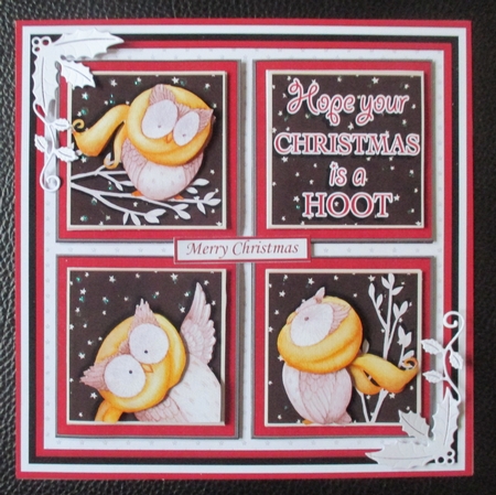 CHRISTMAS OWL SQUARES 7.5 Quick Layer Card & Insert Mini Kit by Davina Rundle