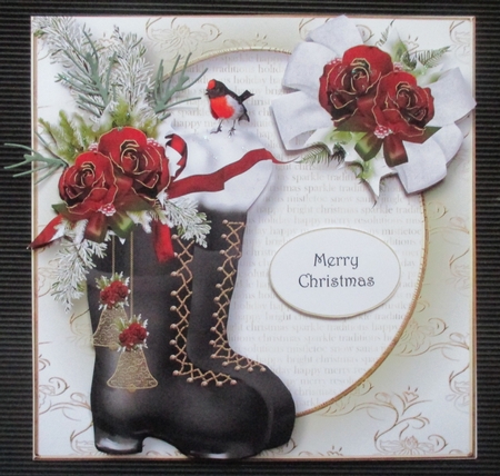 Santas Boots With Roses by Davina Rundle