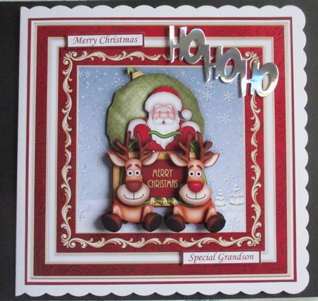 SANTAS SLEIGH RIDE 7.5 Christmas Decoupage & Insert Mini Kit by Davina Rundle
