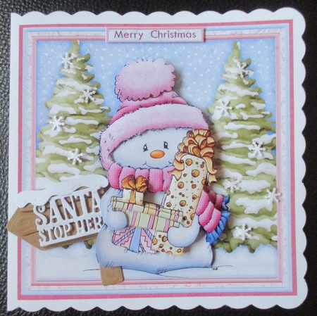 FROSTY SNOWMAN 7.5 Christmas Decoupage & Insert Mini Kit by Davina Rundle