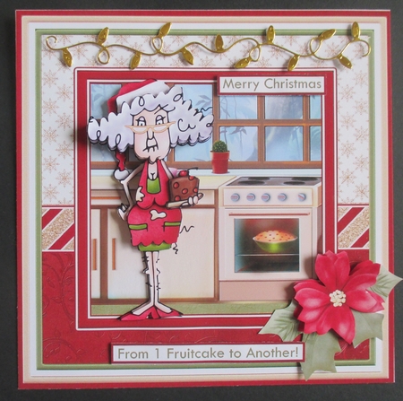 STELLA CHRISTMAS FRUITCAKE 7.5 Decoupage & Insert Mini Kit by Davina Rundle