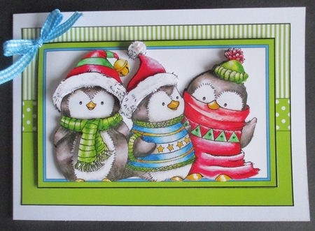 Penguin Trio (Green/Blue) by Davina Rundle