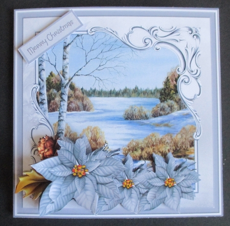 Winter scene and poinsettias by Davina Rundle