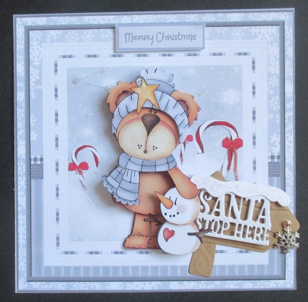 Teddy bear and snowman friend by Davina Rundle