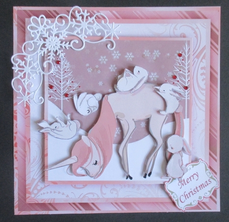 UNICORN & RABBITS 7.5 Christmas Decoupage & Insert Kit by Davina Rundle