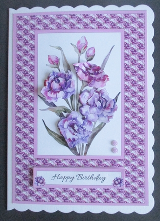 Lovely Watercolor Peonies Birthday Topper by Davina Rundle