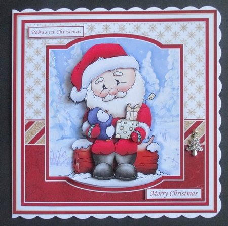 GIFT FROM SANTA 7.5 Christmas Decoupage & Insert Mini Kit by Davina Rundle