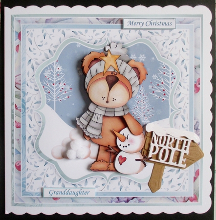 SNOWMAN & TEDDY BEAR 7.5 Decoupage & Insert Mini Kit by Davina Rundle