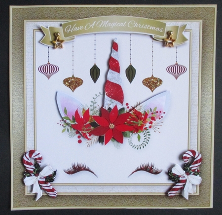 Magical Unicorn Christmas Card Front by Davina Rundle