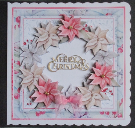 PASTEL POINSETTIA WREATH BLANK 7.5 Decoupage & Insert Mini Kit by Davina Rundle