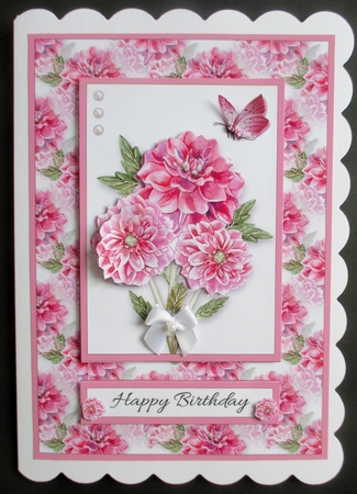 Lovely Watercolor Dahlias Birthday Topper by Davina Rundle