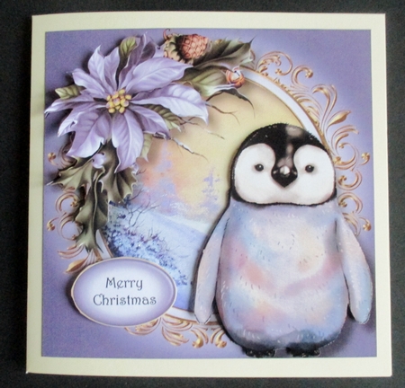 Baby Penguin Watercolour Christmas 8x8 by Davina Rundle