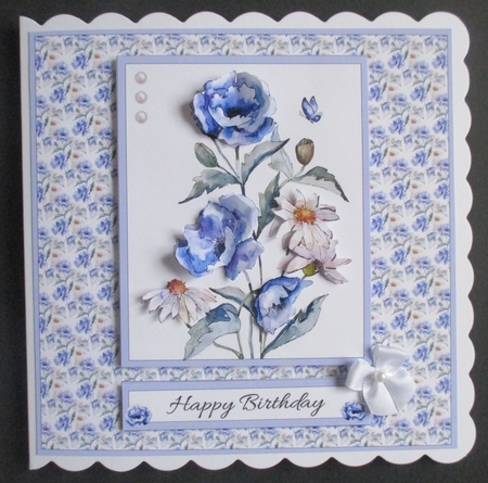 Lovely blue poppies and white daisies by Davina Rundle