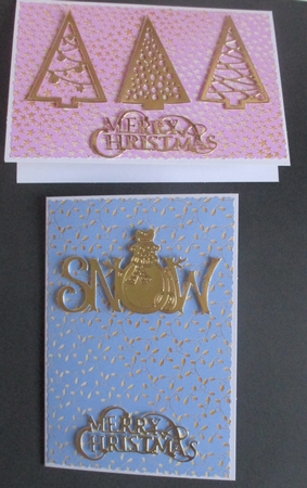  A4 Pink Blue and Gold Christmas Paper by Davina Rundle