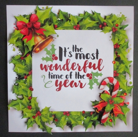 Festive Holly Frame - The Most Wonderful Time by Davina Rundle