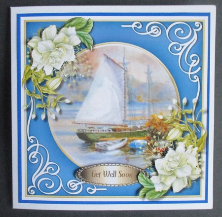 Stunning White Roses and Boat Scene  by Davina Rundle