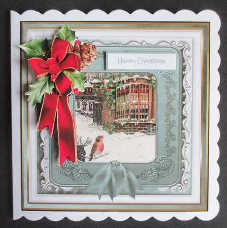 Christmas robin and holly by Davina Rundle