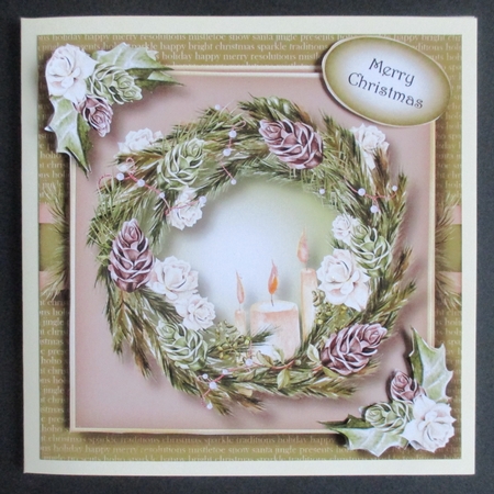 Christmas Wreath - Candles & Pinecones by Davina Rundle