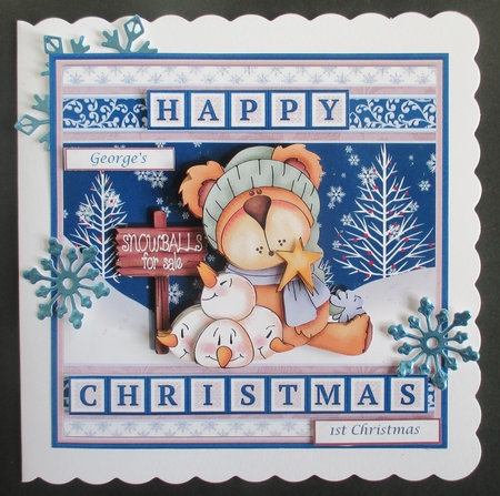 SELLING SNOWBALLS 7.5 Christmas Decoupage Easy Cut Word Strips or Alphabet by Davina Rundle
