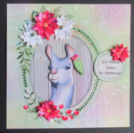 Funny Llama Printable Christmas Card  by Davina Rundle