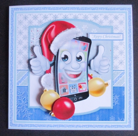 CHRISTMAS SMARTPHONE Appy Christmas 7.5 Decoupage & Insert Mini Kit by Davina Rundle