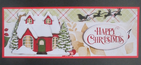 Large Dl card Christmas House by Davina Rundle