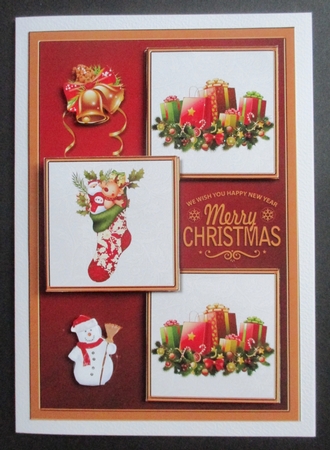 Christmas decorations 3 square crad front 2 by Davina Rundle