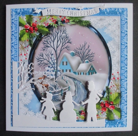 Beautiful Blue Christmas House  by Davina Rundle