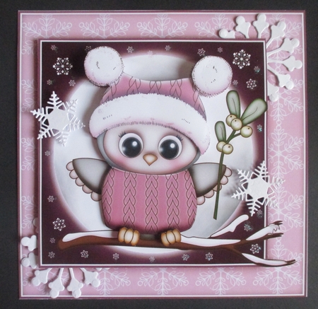 Olivia Owl With Mistletoe Pink Mini Kit by Davina Rundle