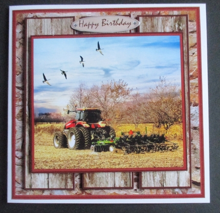Birthday card, with tractor, farming, for men, 1 by Davina Rundle