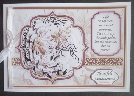 SYMPATHY LILIES A5 Card Topper & Pyramage  by Davina Rundle