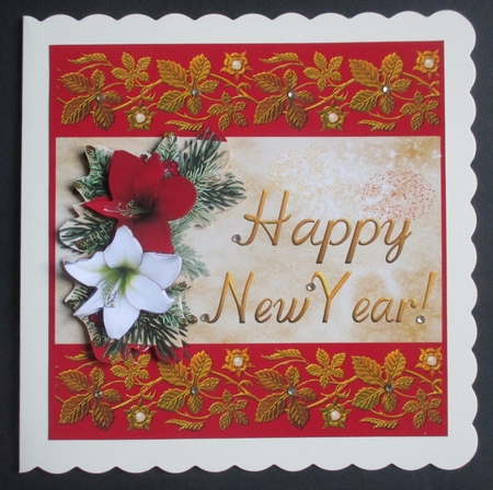 Red & White Amarylis New Year by Davina Rundle