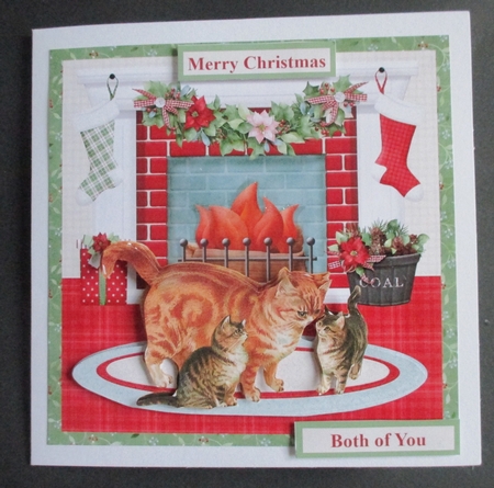 Cats by the fire christmas mini kit & decoupage by Davina Rundle