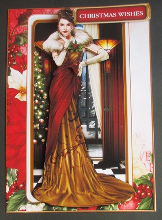 Art Deco Lady Freya Christmas 4 Sheet Mini Kit RED by Davina Rundle