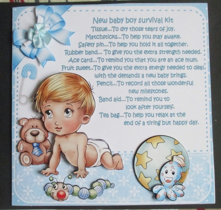 8x8 new baby boy survival kit mini kit by Davina Rundle