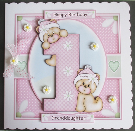 1st Birthday Bears Girl Mini Kit by Davina Rundle